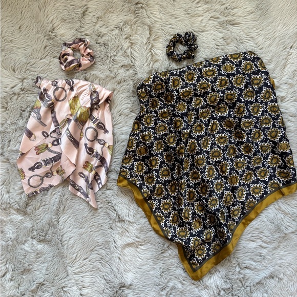 Patterned Hair Scarves Scrunchie Set - Picture 2 of 2